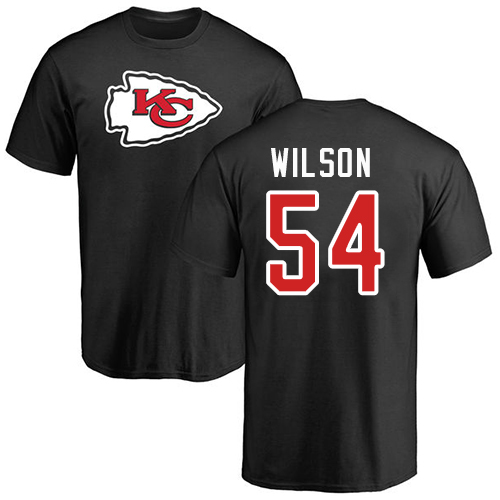 Men Kansas City Chiefs #54 Wilson Damien Black Name and Number Logo NFL T Shirt->kansas city chiefs->NFL Jersey